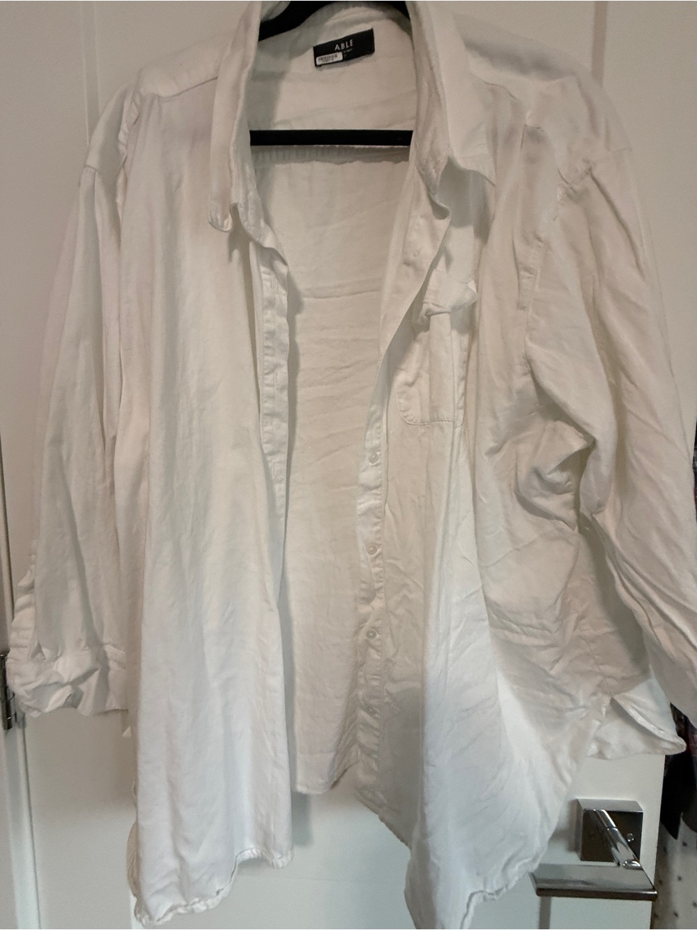 Able White Oversized Button-Down Shirt